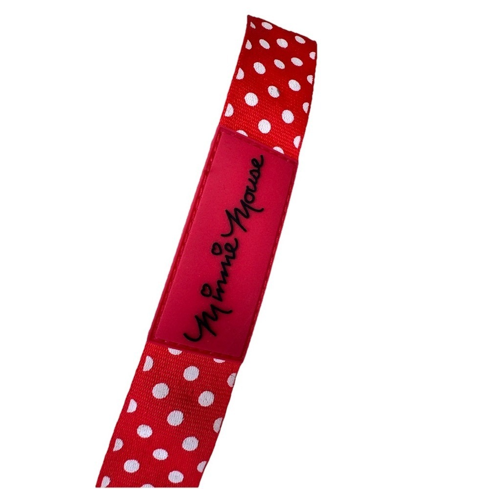 Disney World Minnie Mouse Lanyard Red & White Polkadot Pin Collecting - Picture 3 of 6